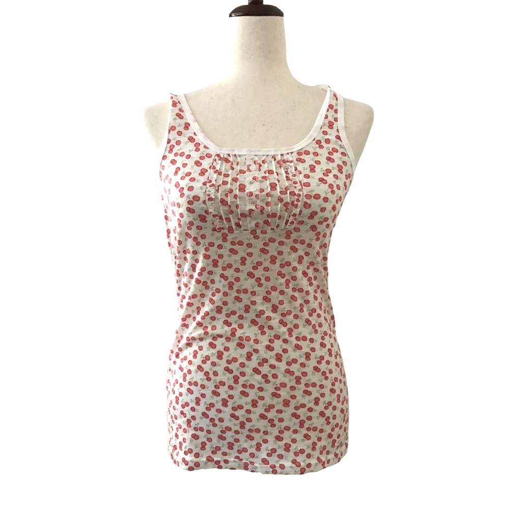 Cherry Print Tank Top Size Small Maurices Tank Top Red Cherries White Background - Picture 8 of 11